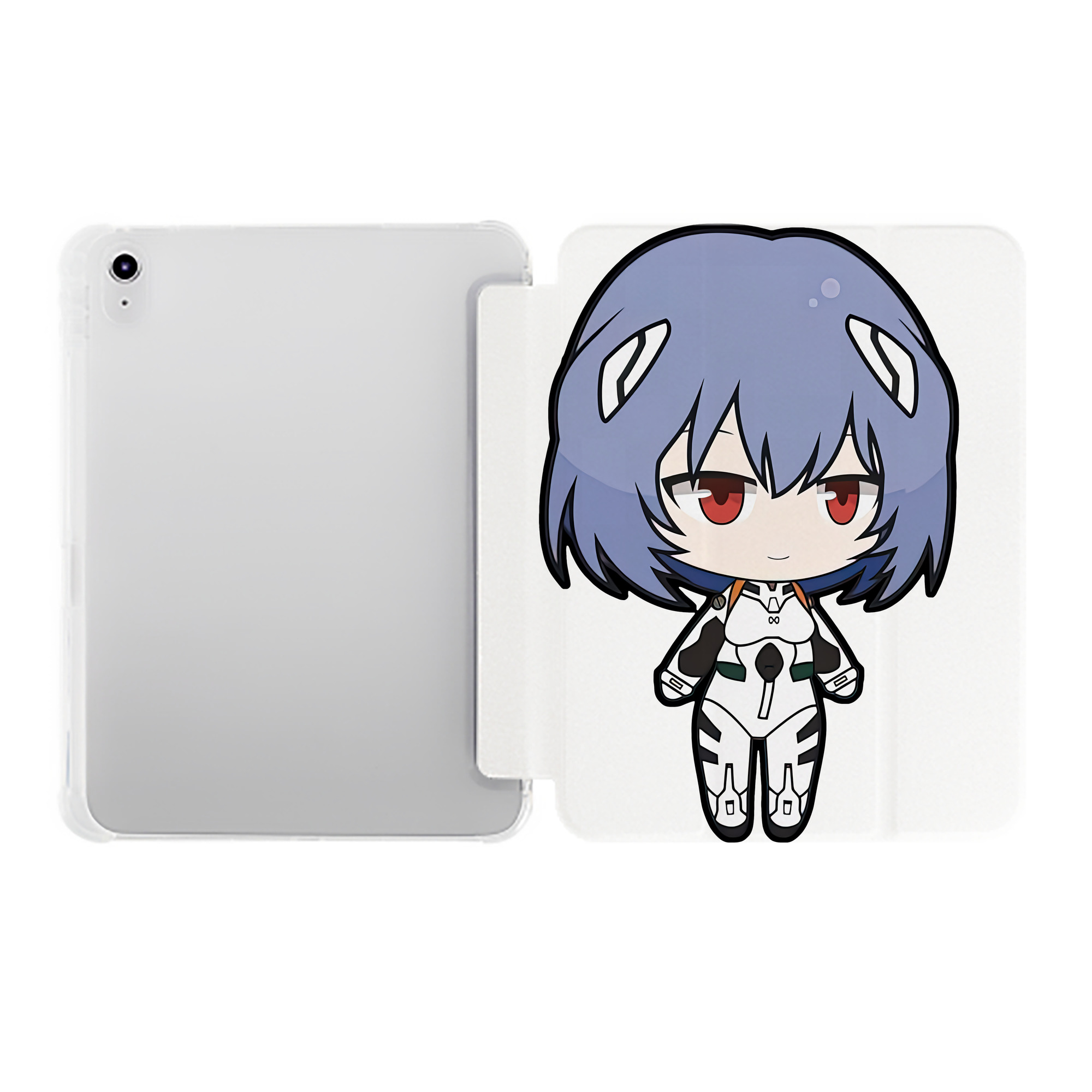 （画像用） EVA 新世紀エヴァンゲリオン IPad ケース ペン収納付き 三つ折りスタンド PUレザー×シリコン 対応機種9.5/10.5/10.9インチ